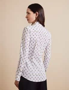 Fitted White & Red Cherry Shirt