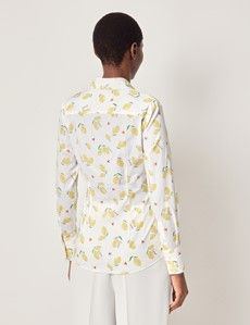 Fitted White & Yellow Sicily Lemons Shirt