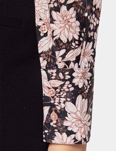 Fitted Black & Pink Floral Shirt