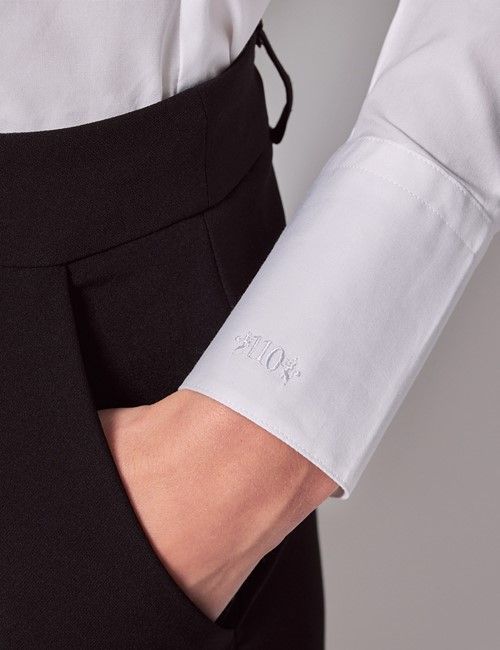 110th Anniversary White Cotton Fitted Shirt-preview