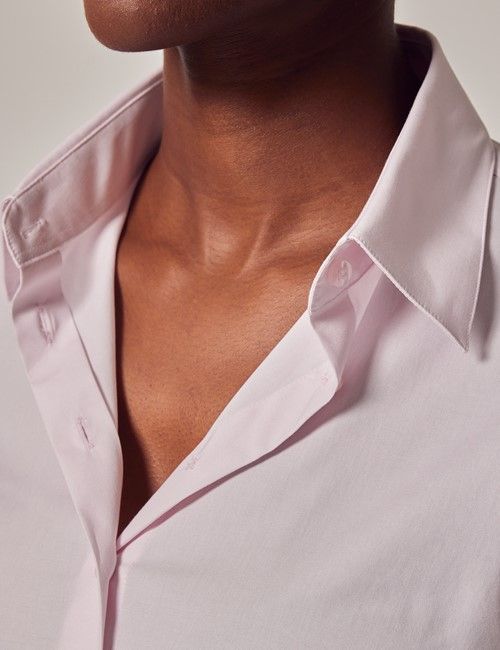 Pink Cotton Stretch Fitted Shirt-preview