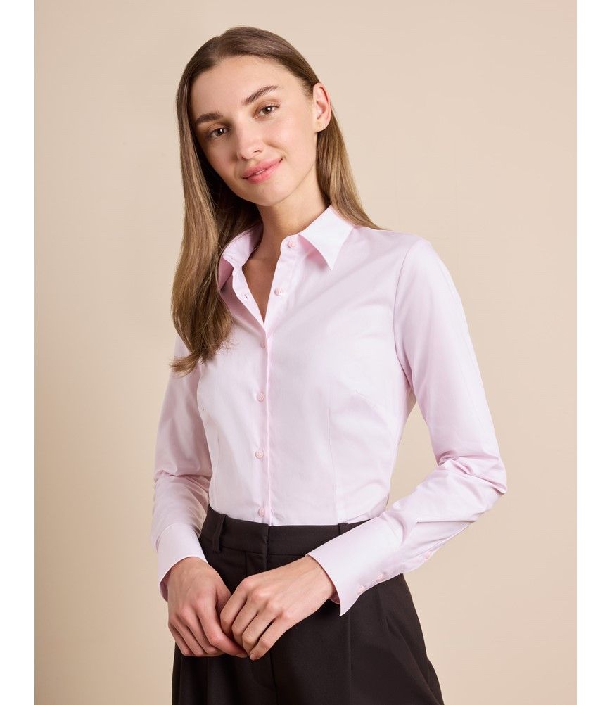 formal dress pink shirt Men's Basic Dress Shirt Convertible Cuff Regular Fit in Fuchsia 14½ 32/33 / Fuchsia