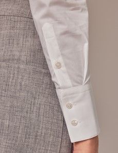 White Fitted Cotton Stretch Shirt-preview2