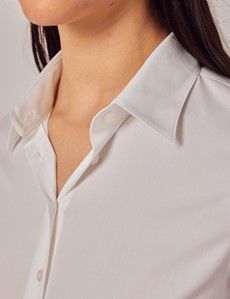 White Fitted Cotton Stretch Shirt-preview1