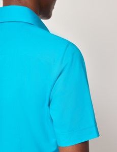 Turquoise Fitted Short Sleeve Shirt-preview5