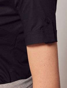 Black Fitted Short Sleeve Shirt-preview3