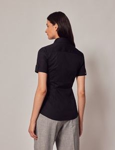 Black Fitted Short Sleeve Shirt-preview4