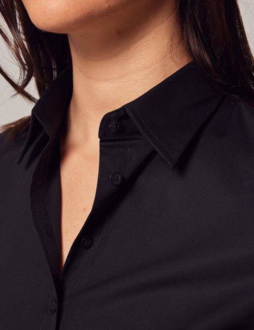 Black Fitted Short Sleeve Shirt-preview