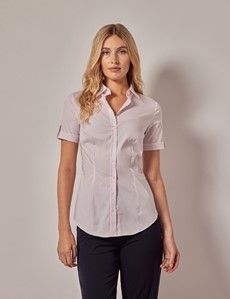 Pink Fitted Short Sleeve Shirt