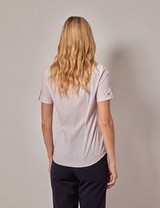 Pink Fitted Short Sleeve Shirt