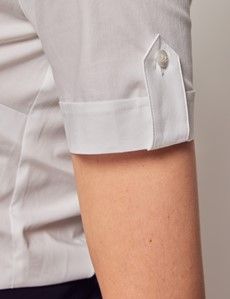 White Fitted Short Sleeve Shirt-preview3