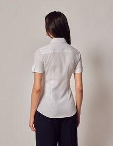 White Fitted Short Sleeve Shirt-preview4