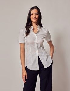 White Fitted Short Sleeve Shirt-preview2