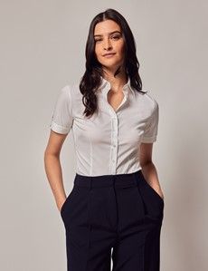 White Fitted Short Sleeve Shirt-preview6