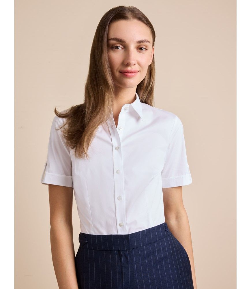 short sleeve dress shirt women Allegra K Women's Peter Pan Collar Button Front Work Black Medium Constructed with an easy fluid fabric Womens Blouse Shirts Button V