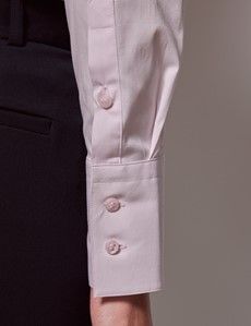 Pink Cotton Stretch Fitted Shirt With Concealed Placket-preview3