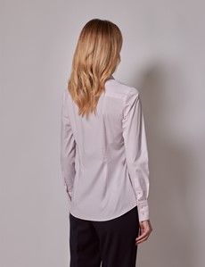 Pink Cotton Stretch Fitted Shirt With Concealed Placket-preview4