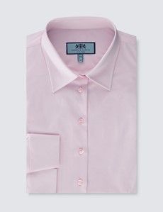 Pink Fitted 3/4 Sleeve Cotton Shirt-preview3