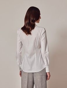 White Fitted Shirt - Vintage Collar-preview5