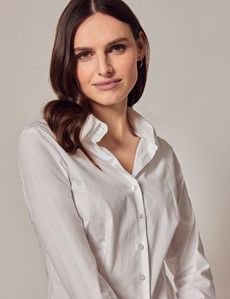 White Fitted Shirt - Vintage Collar-preview4
