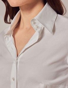 White Fitted Shirt - Vintage Collar-preview1