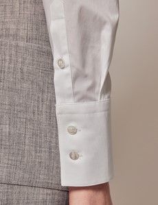 White Fitted Shirt - Vintage Collar-preview2