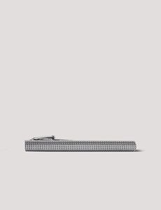 Silver Textured Tie Clip