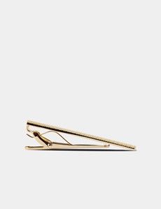 Gold Mesh Textured Tie Clip-preview4