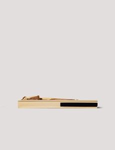 Gold Tie Clip - Black Onyx Detail
