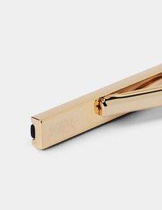 Gold Tie Clip - Black Onyx Detail