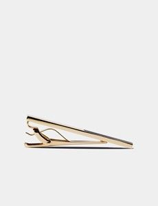Gold Tie Clip - Black Onyx Detail