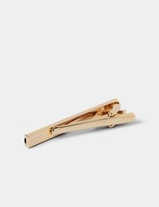 Gold Tie Clip - Black Onyx Detail