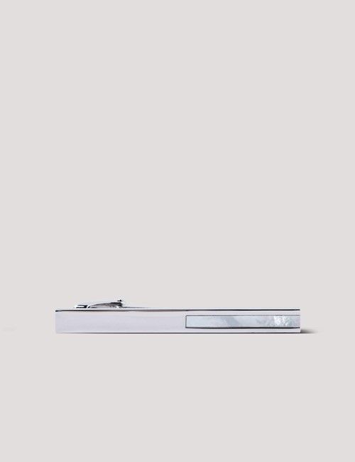 Silver Tie Clip - Mother of Pearl Detail