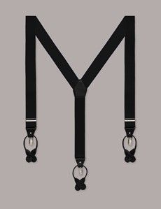 2 in 1 Adjustable Black Suspenders