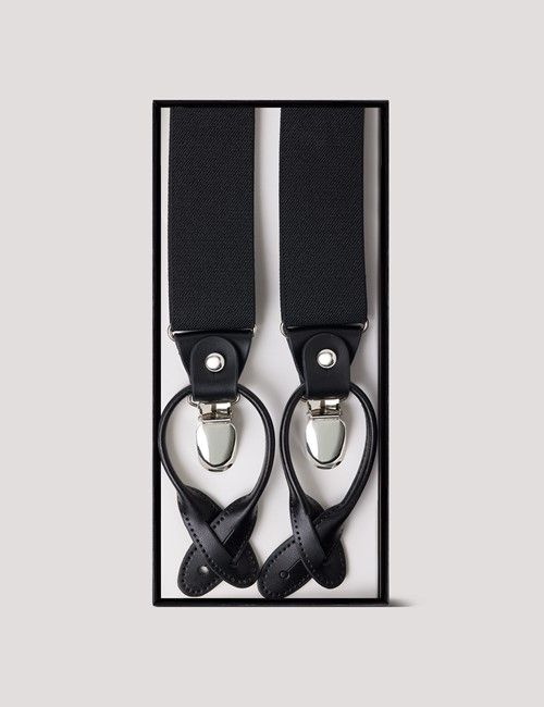 2 in 1 Adjustable Black Braces