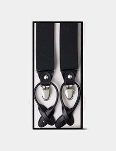 2 in 1 Adjustable Black Braces