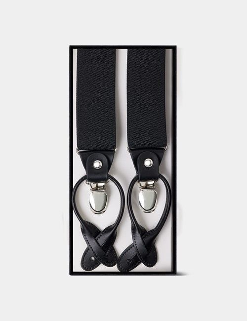 2 in 1 Adjustable Black Braces