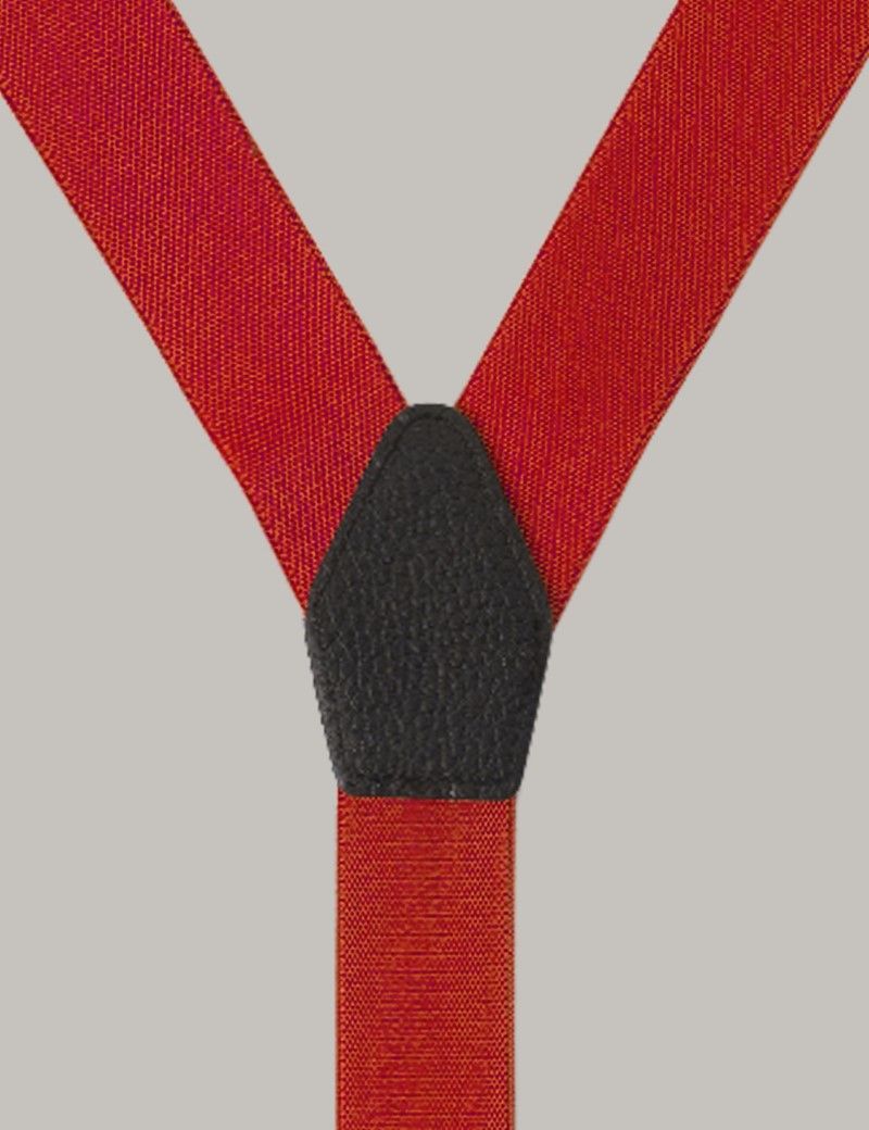 Men's 2 in 1 Adjustable Red Braces | Hawes & Curtis