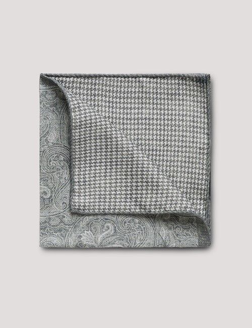 Sage Green Paisley Italian Silk Pocket Square - 1913 Collection