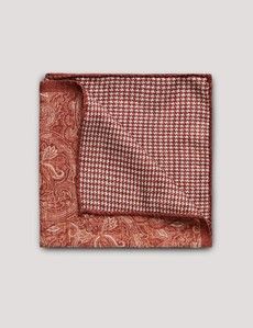Rust Paisley Italian Silk Pocket Square - 1913 Collection
