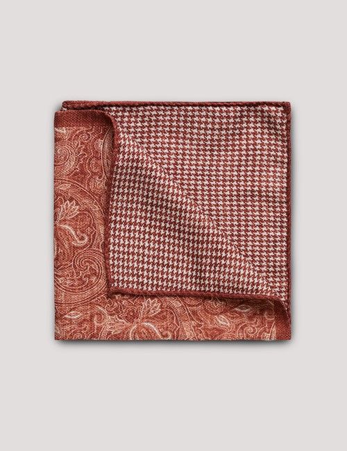 Rust Paisley Italian Silk Pocket Square - 1913 Collection