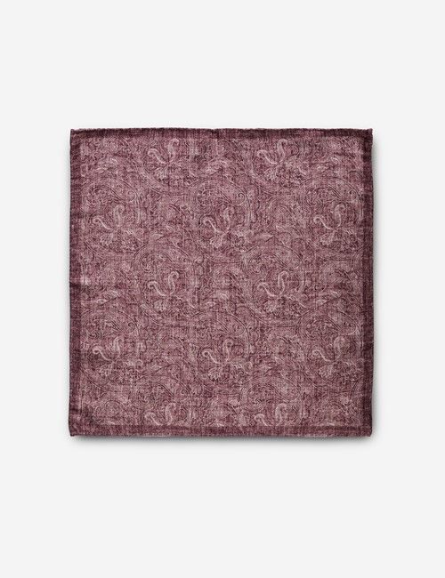Rose Pink Paisley Italian Silk Pocket Square - 1913 Collection-preview
