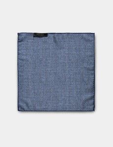 Navy Medallion Italian Silk Pocket Square - 1913 Collection-preview2