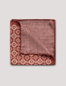 Rust Medallion Italian Silk Pocket Square - 1913 Collection