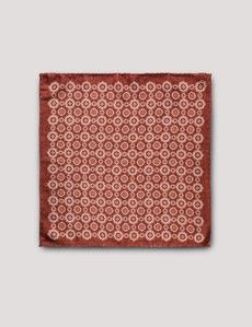 Rust Medallion Italian Silk Pocket Square - 1913 Collection-preview1