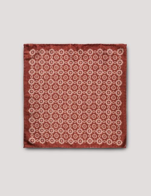 Rust Medallion Italian Silk Pocket Square - 1913 Collection-preview