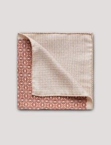 Rust Geo Italian Silk Pocket Square - 1913 Collection