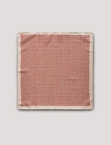 Rust Geo Italian Silk Pocket Square - 1913 Collection-preview1