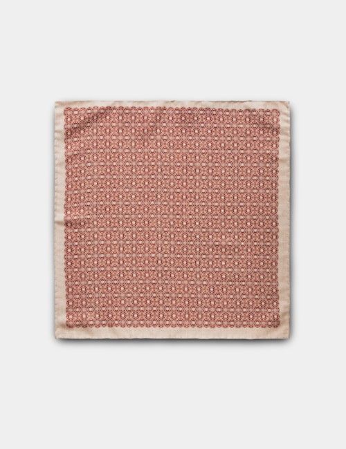Rust Geo Italian Silk Pocket Square - 1913 Collection-preview