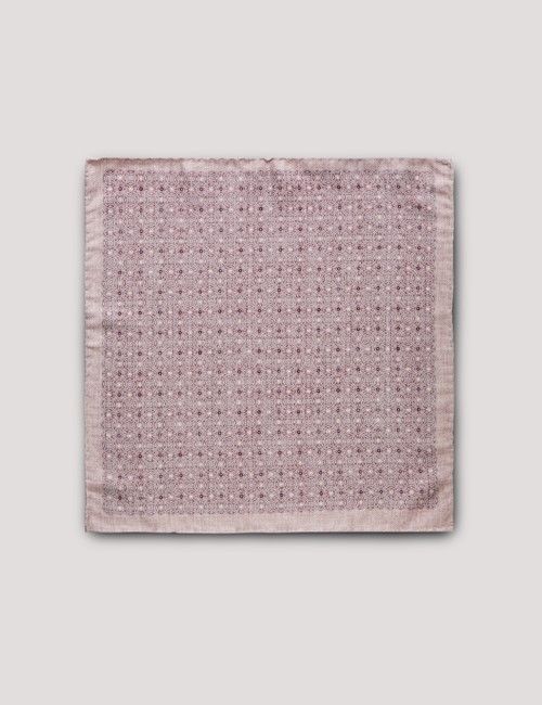 Dusky Pink Geo Italian Silk Pocket Square - 1913 Collection-preview